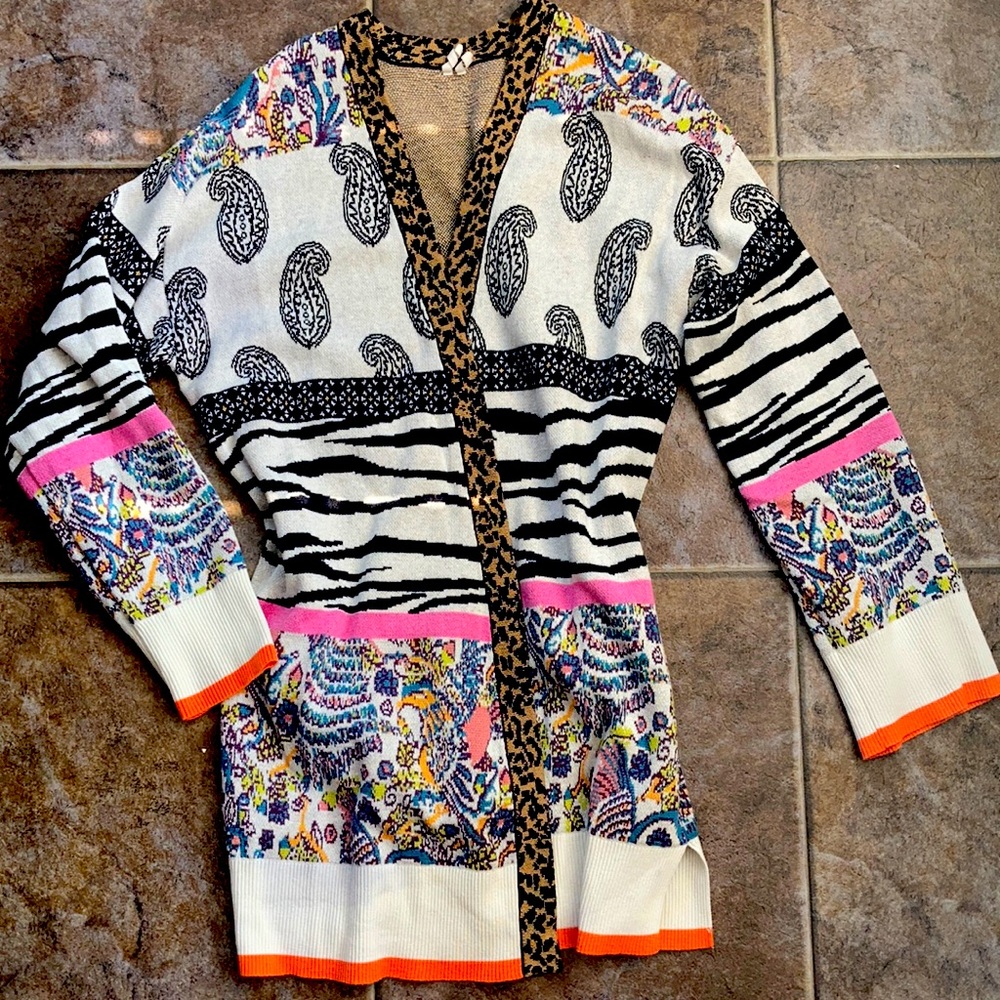 Fall Anthropologie Mixed Media Leopard Cardigan